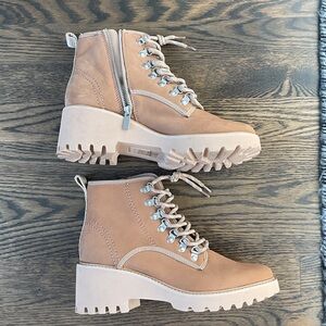 Tan Lace-Up Ankle Boots Dolce Vita